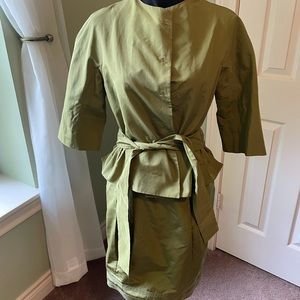 Stunning green silk Moschino skirt suit.